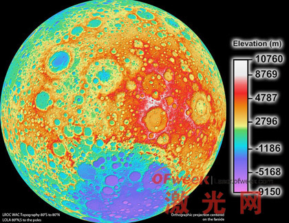激光扫描助力nasa完成月球表面3d地形图