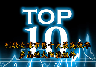 列数全球市售十大最高效率多晶硅太阳能组件