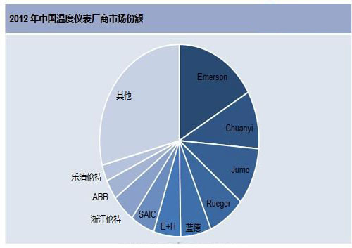 2012年中國溫度儀表市場(chǎng)份額