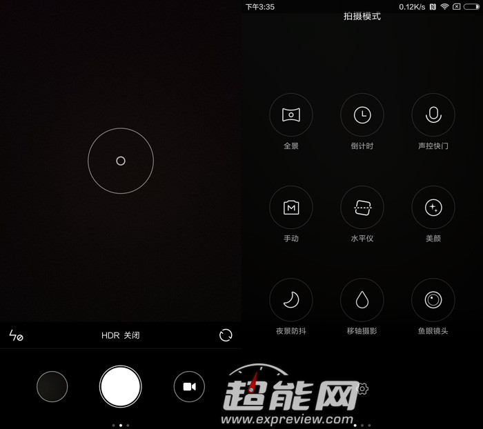 正文      小米5的拍照界面及设置如上所示,跟大部分小米手机基本一致
