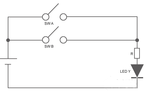 图3：OR电路的运作方式