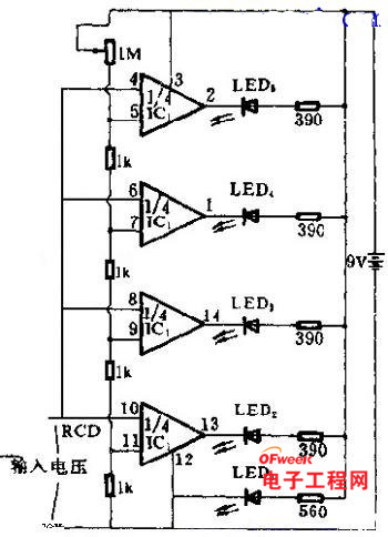 发光二极管电压测量电路图