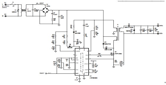 可用于高功率LED 吸頂燈的反激式隔離型恒流電源