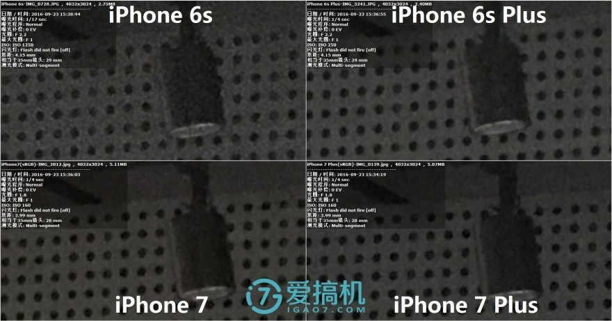 iphone 7/7p和iphone 6s/6sp拍照对比评测:新旧大小iphone比拼找差距