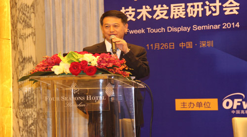 广东省触控及应用产业协会首席副会长徐世颖主持会议